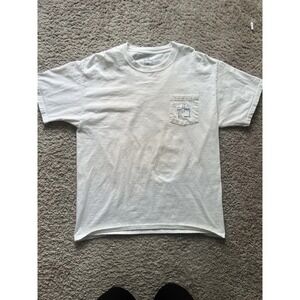 Guy Harvey Men's White Short Sleeve Pocket Tee Size L Design On Back